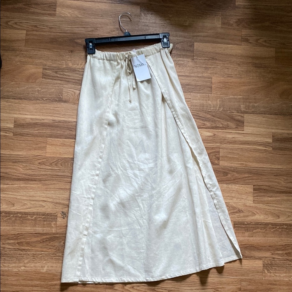 Nomad Cream Midi A-Line Wrap Skirt